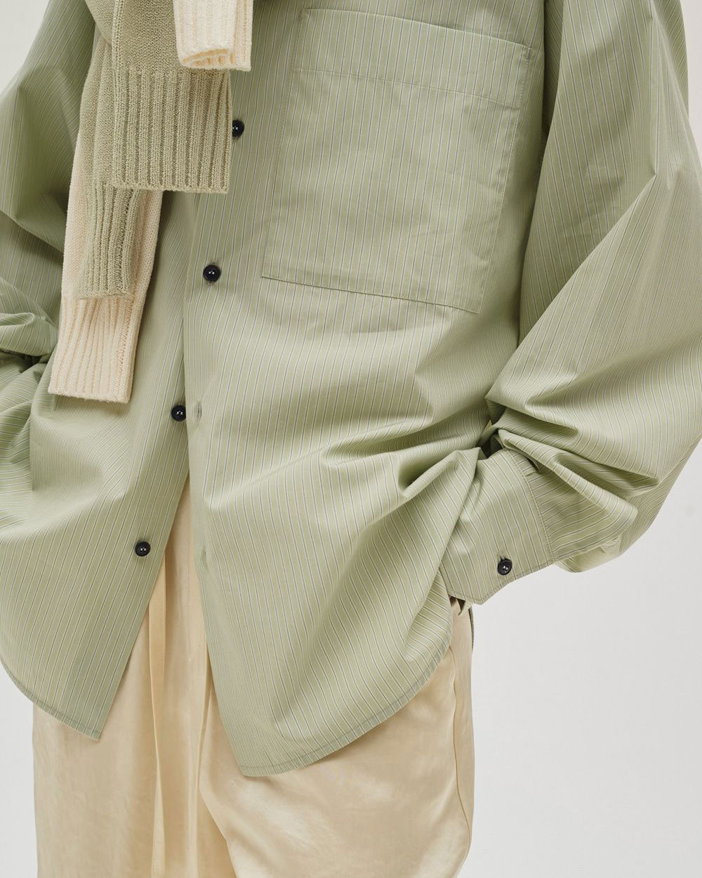 
                  
                    Stripe Pocket Shirts -BABY PINK-
                  
                
