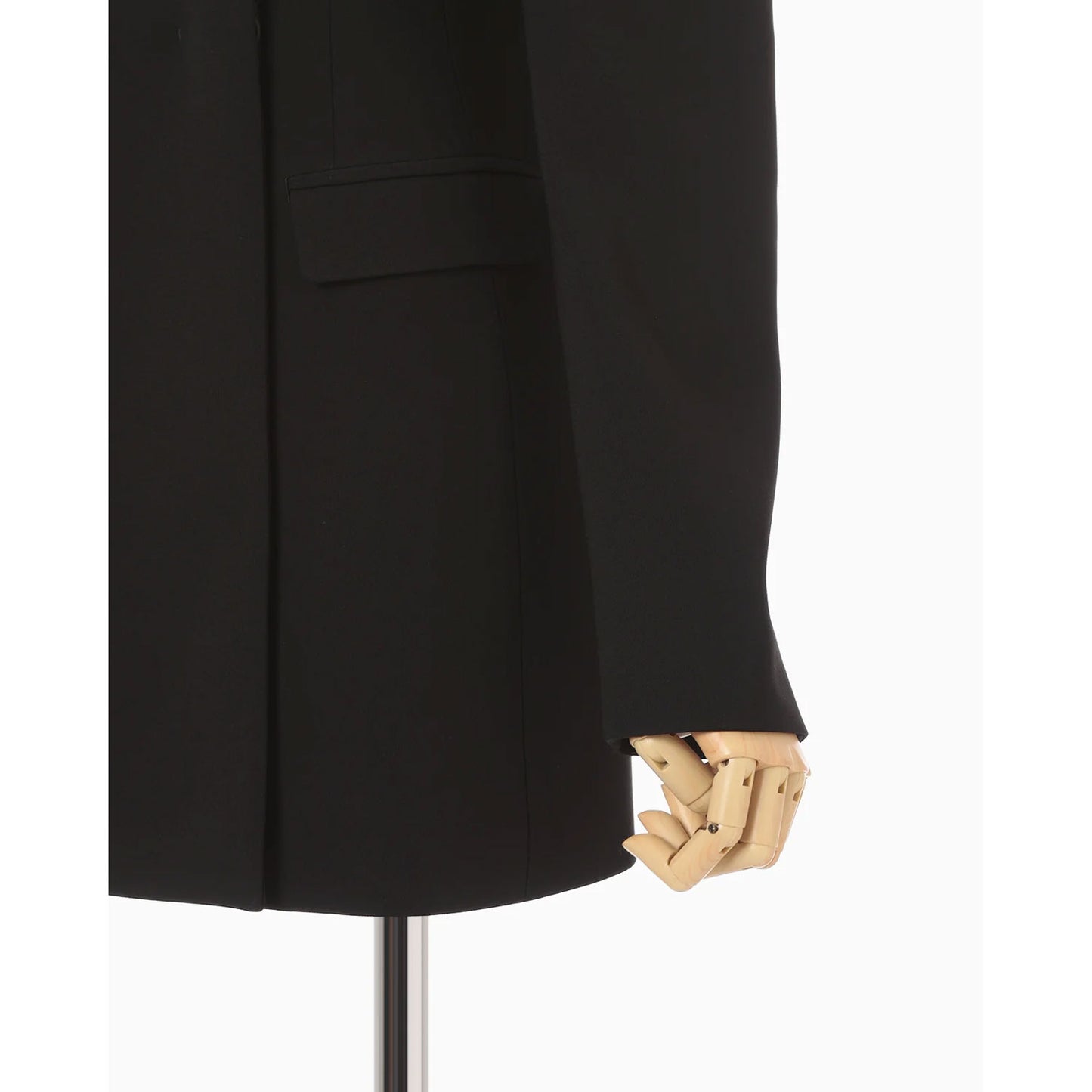 
                  
                    Acetate Polyester Collarless Double Breasted Suit Jacket - black
                  
                