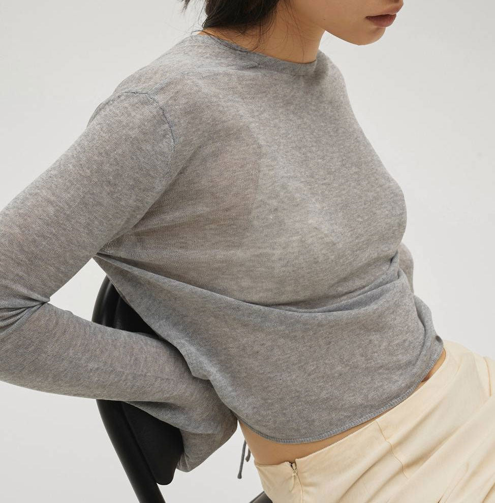 Compact Sheer Knitcardigan -WHITE- – OBLIGE