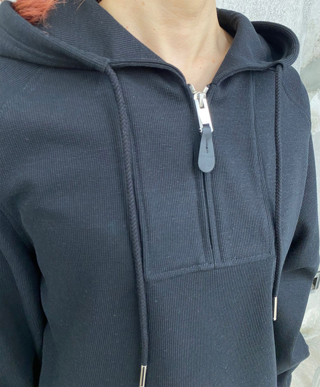
                  
                    RERACS COTTON RAMIE PEARL KNIT ZIP UP PULLOVER SHORT PARKA -BLACK-
                  
                