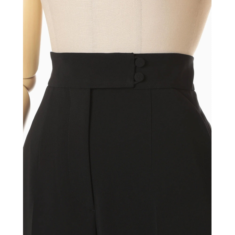 
                  
                    Acetate Polyester High Waisted Center Creased Suit Trousers - black
                  
                