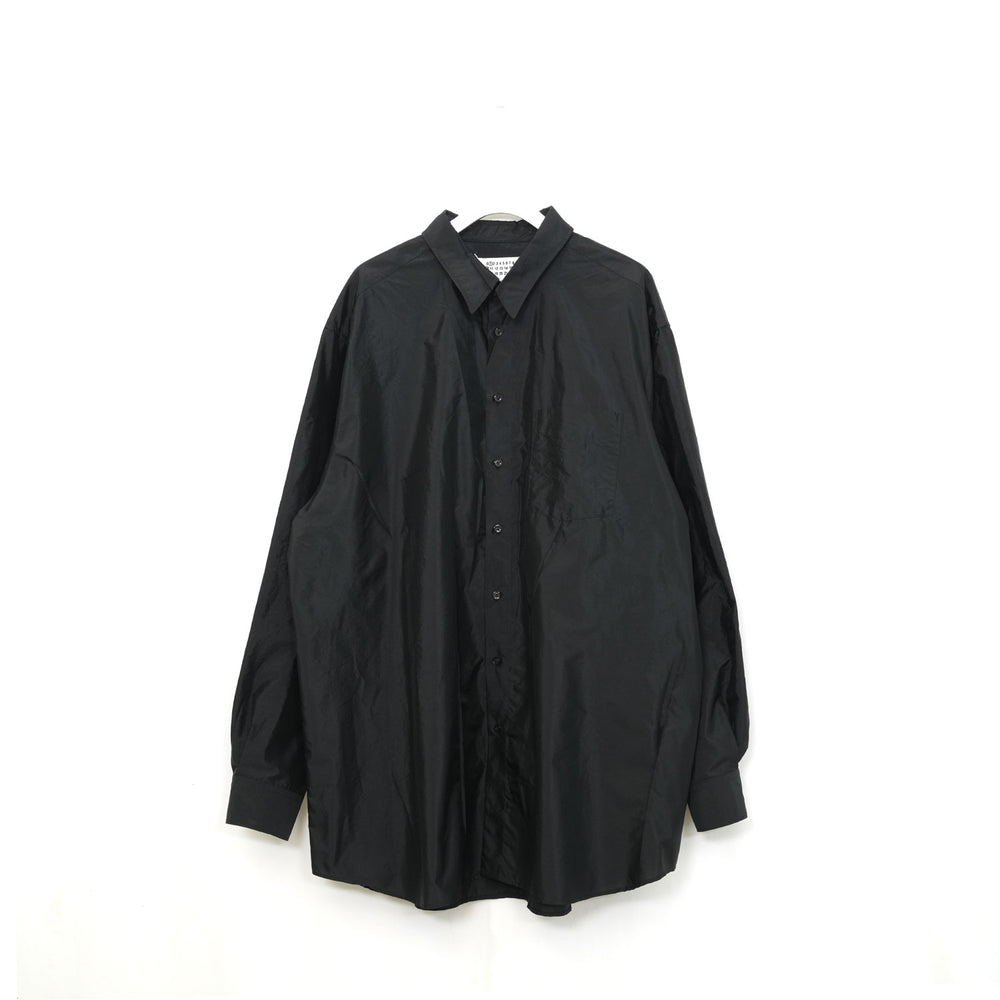 long-sleeved shirt -BLACK-