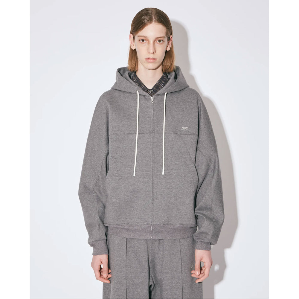 
                  
                    compact double jersey zip up parka-black-
                  
                