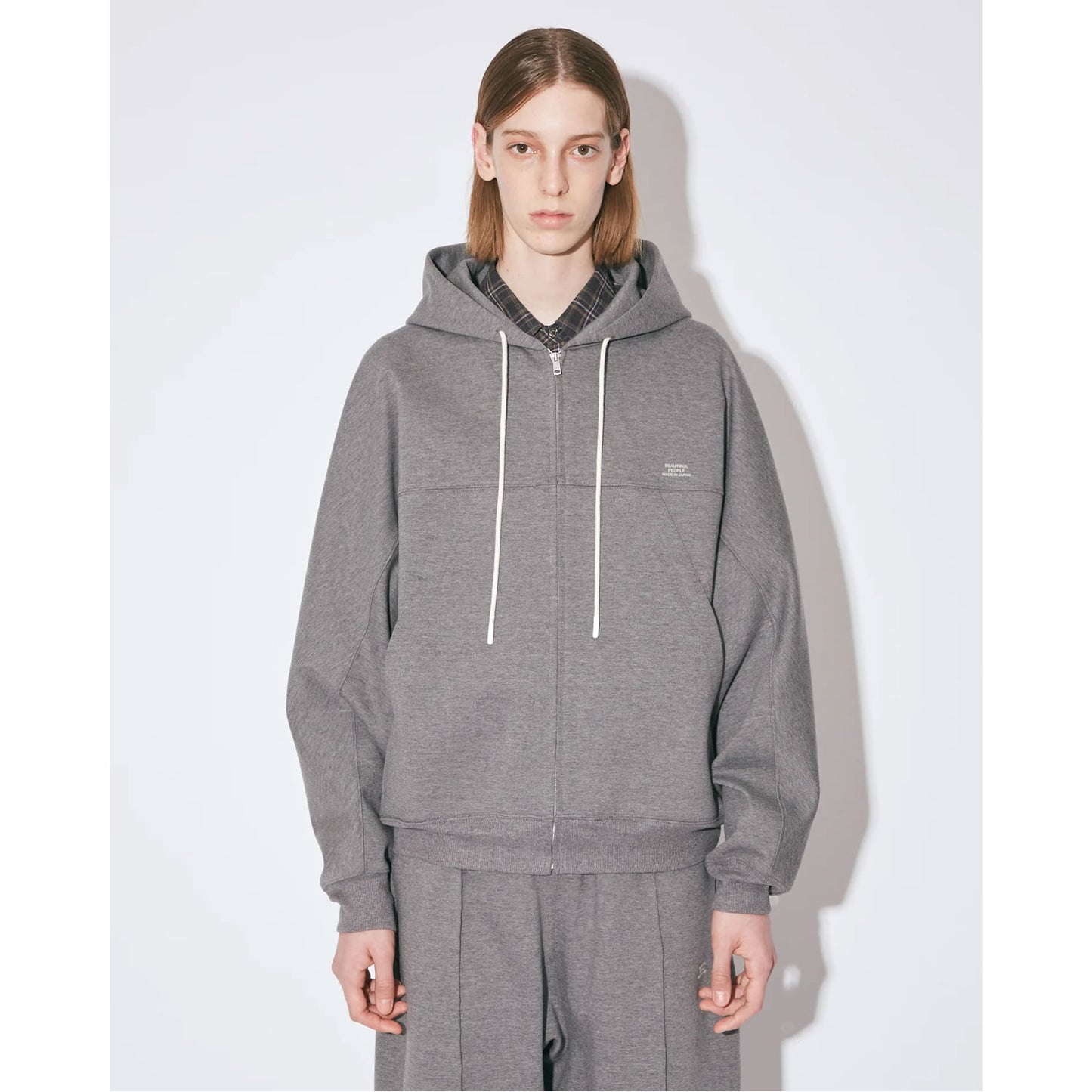 
                  
                    compact double jersey zip up parka-black-
                  
                