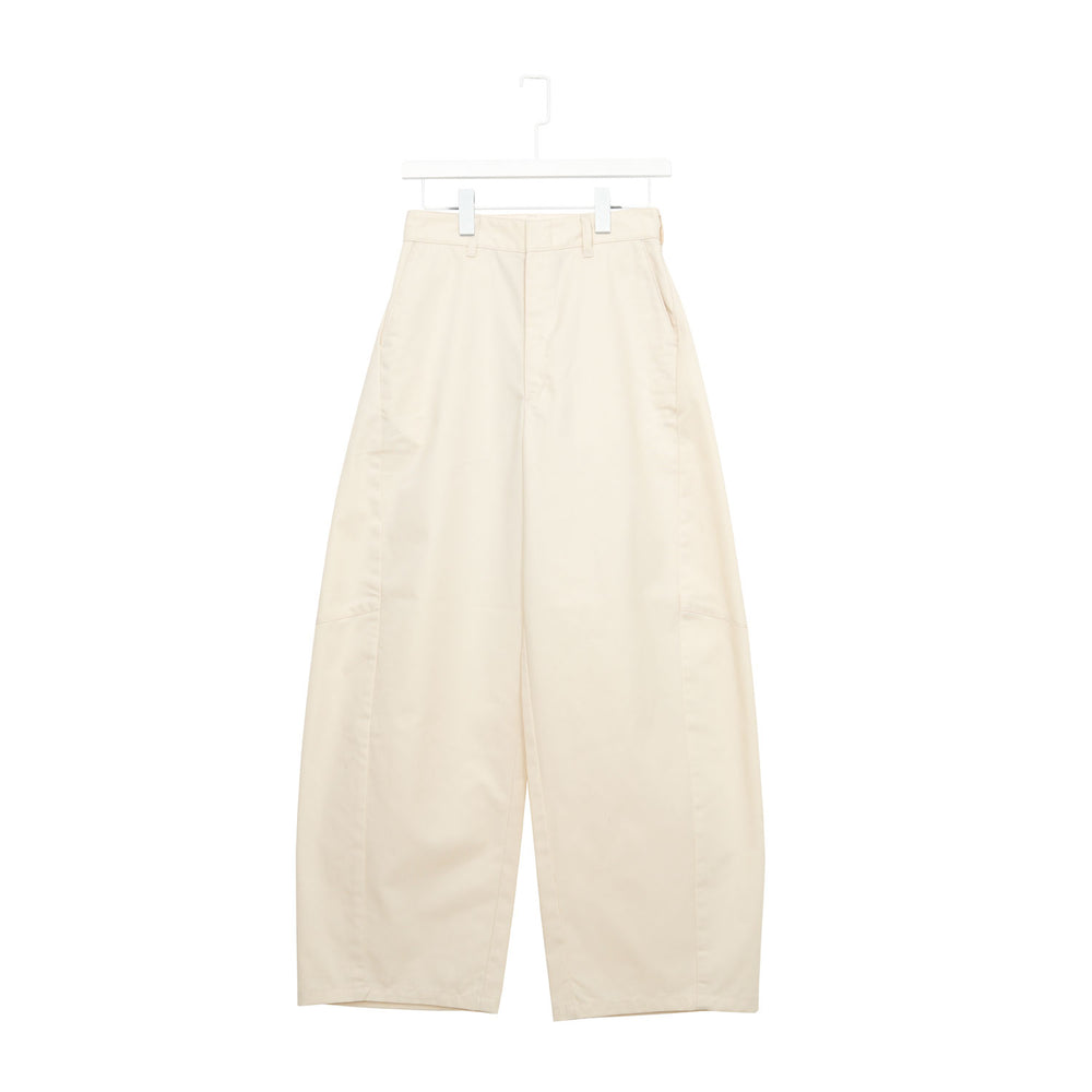 T/C BARREL LEG TROUSERS-WHITE-