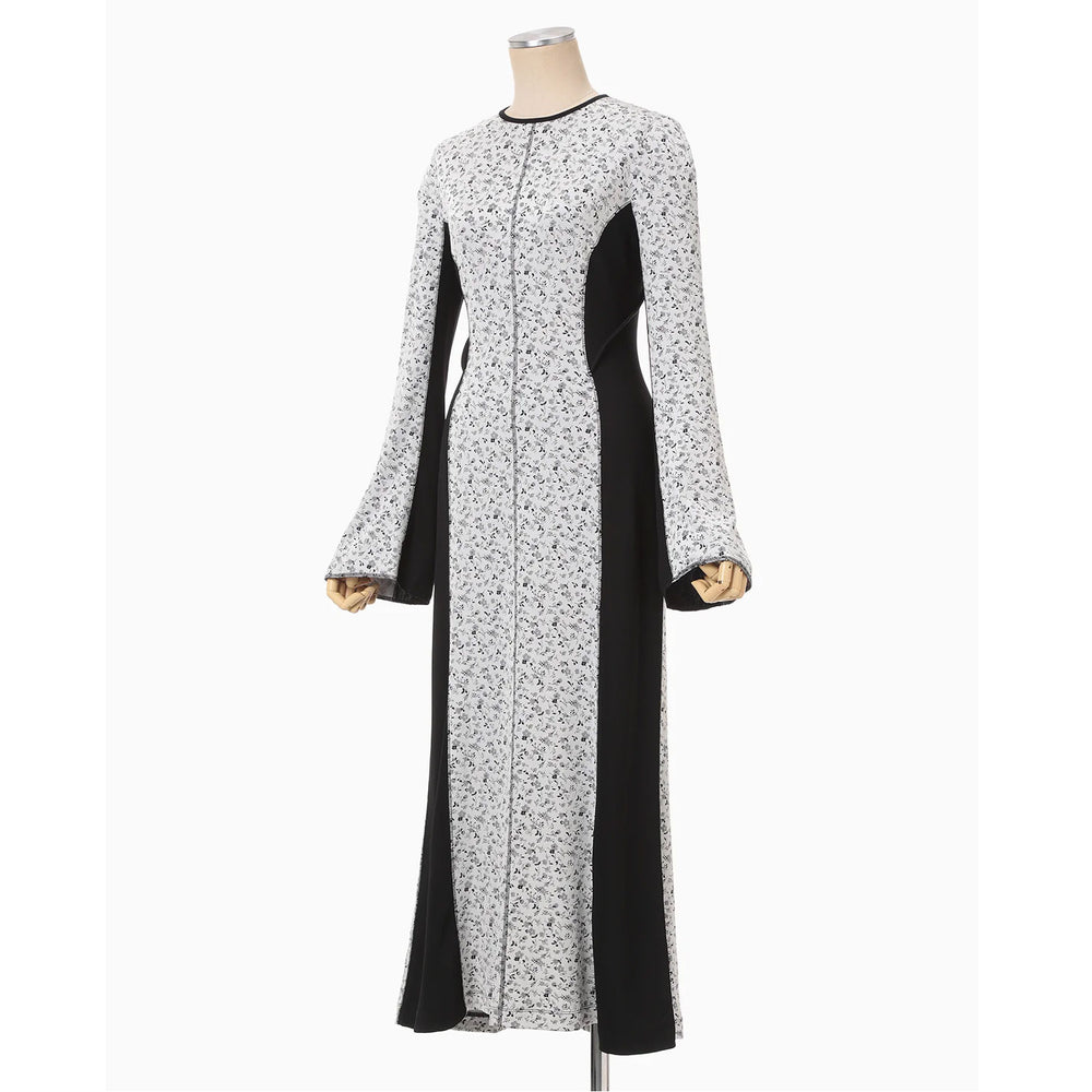 
                  
                    Floral Jacquard Fraise Stitch Dress - white
                  
                