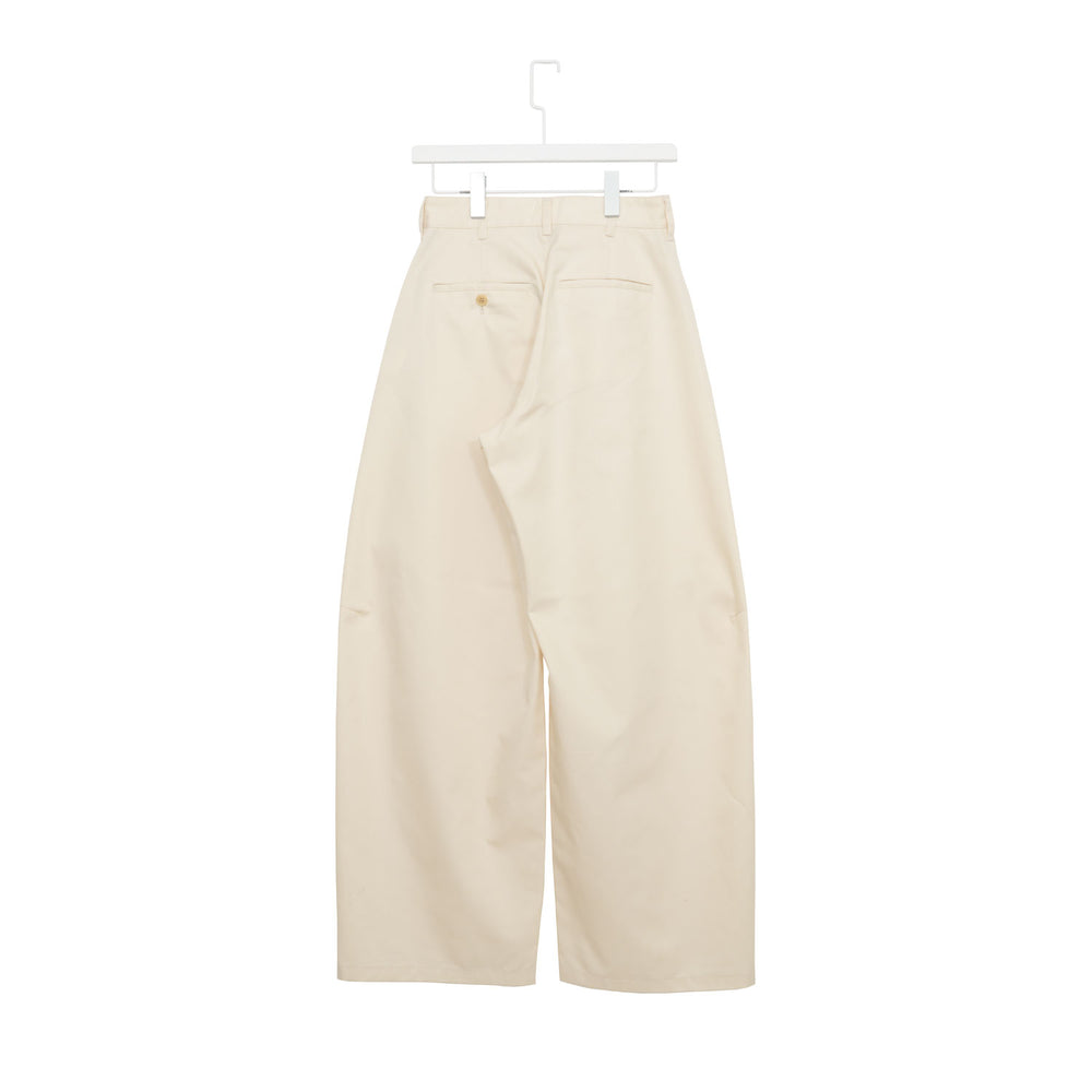 
                  
                    T/C BARREL LEG TROUSERS-WHITE-
                  
                