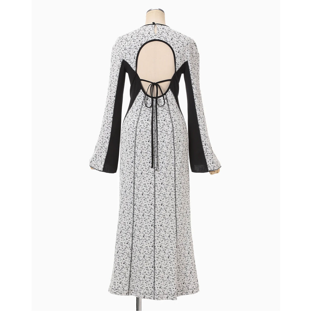 
                  
                    Floral Jacquard Fraise Stitch Dress - white
                  
                