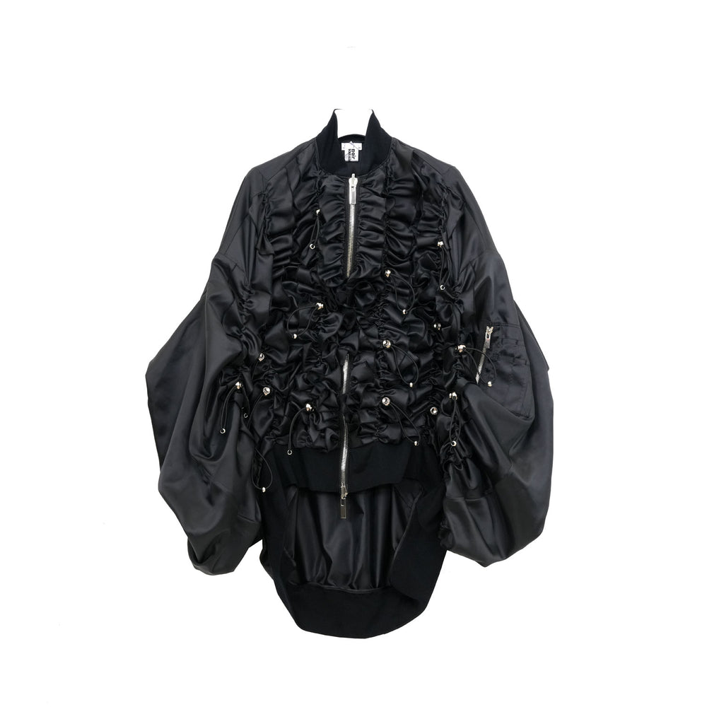 シャーリングブルゾン-BLACK-