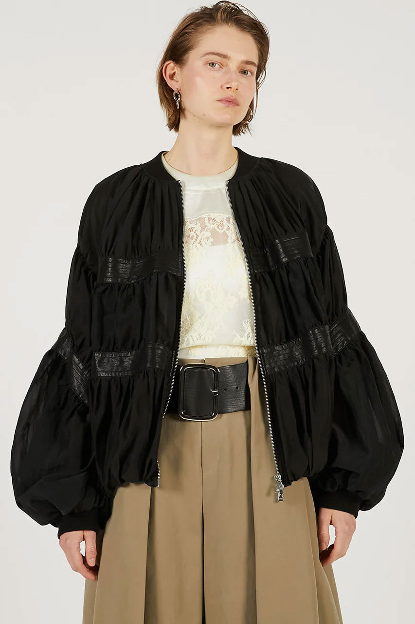 
                  
                    Shear Volume Blouson-Black-
                  
                