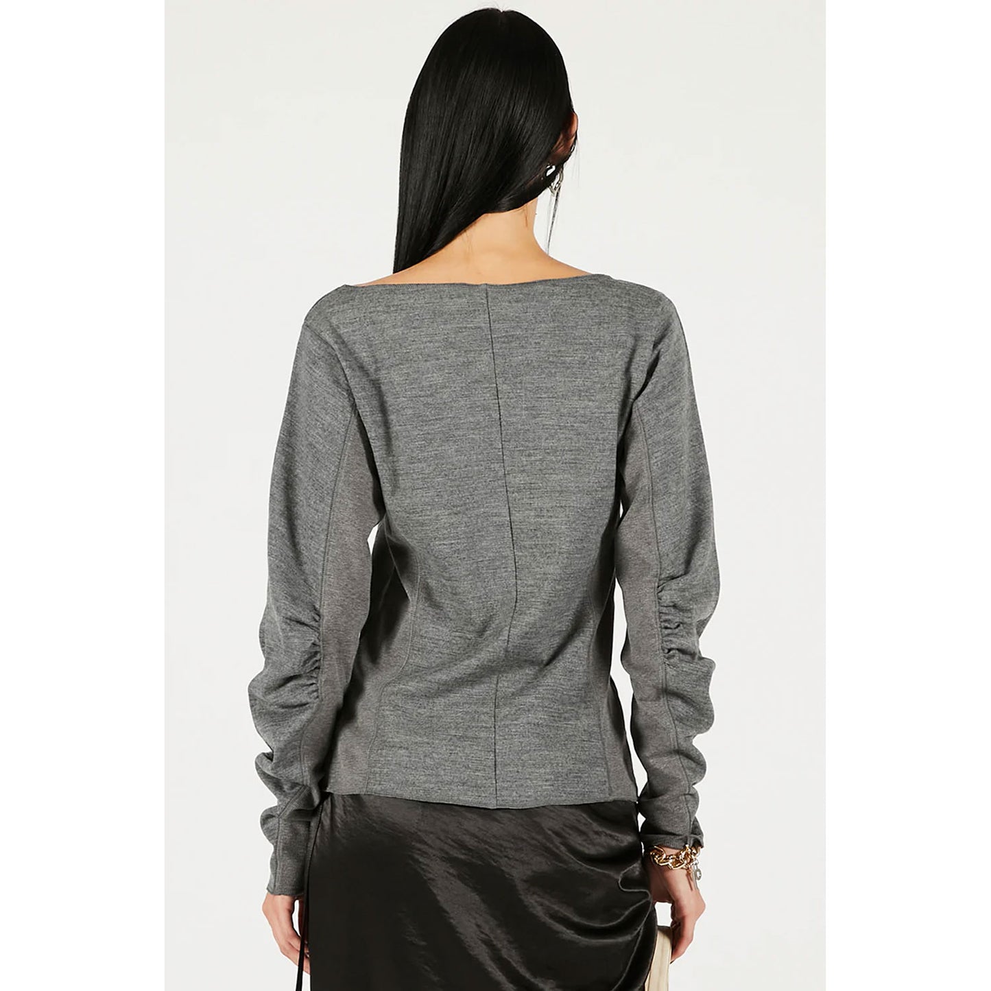 
                  
                    Wool Slouchy Sleeve Top -GREY-
                  
                