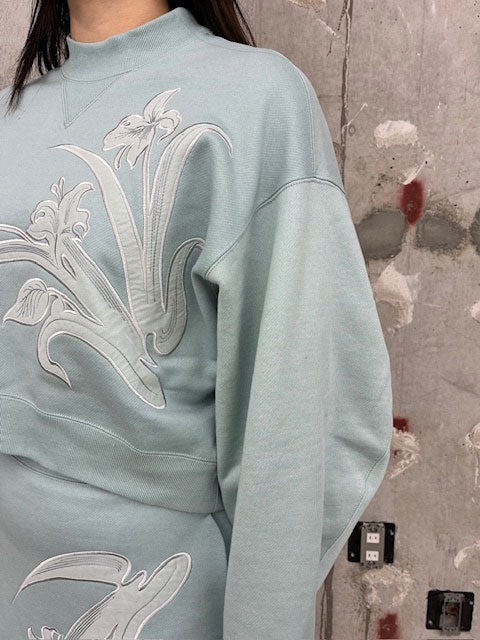
                  
                    Floral Embroidery Short Sweat Top -LIGHT BLUE-
                  
                