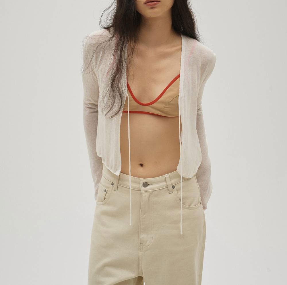 
                  
                    Compact Sheer Knitcardigan -WHITE-
                  
                