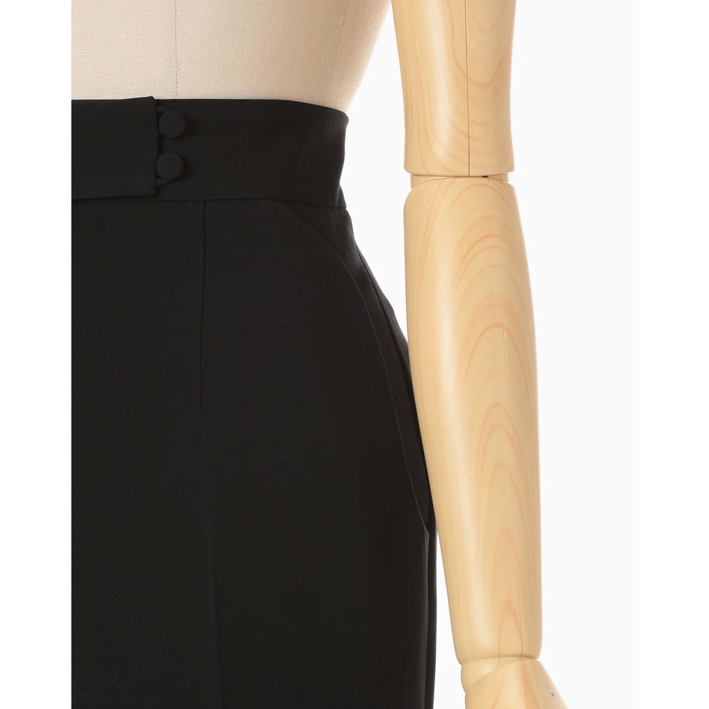 
                  
                    Acetate Polyester High Waisted Center Creased Suit Trousers - black
                  
                