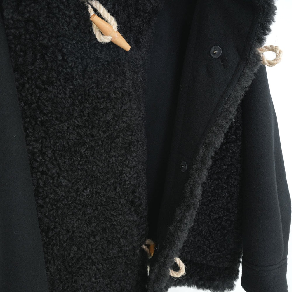 
                  
                    DOUBLE FACE FAUX SHEARLING DUFFLE JACKET-CREAM-
                  
                