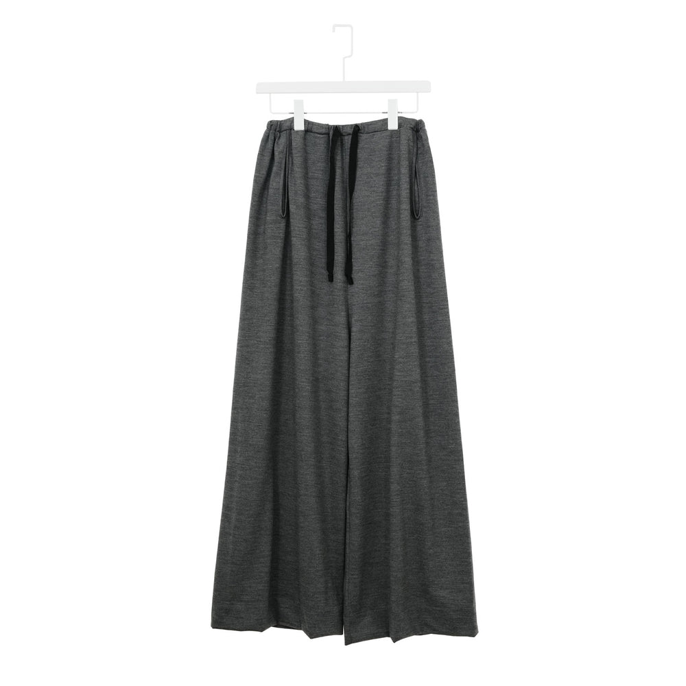 ALISON TROUSERS / HIGH GAUGE PURE WOOL JERSEY -DK GREY-