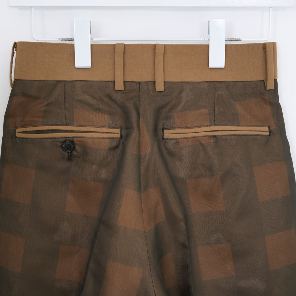 
                  
                    SHEER PLAID WIDE PANTS-C/BROWN-
                  
                