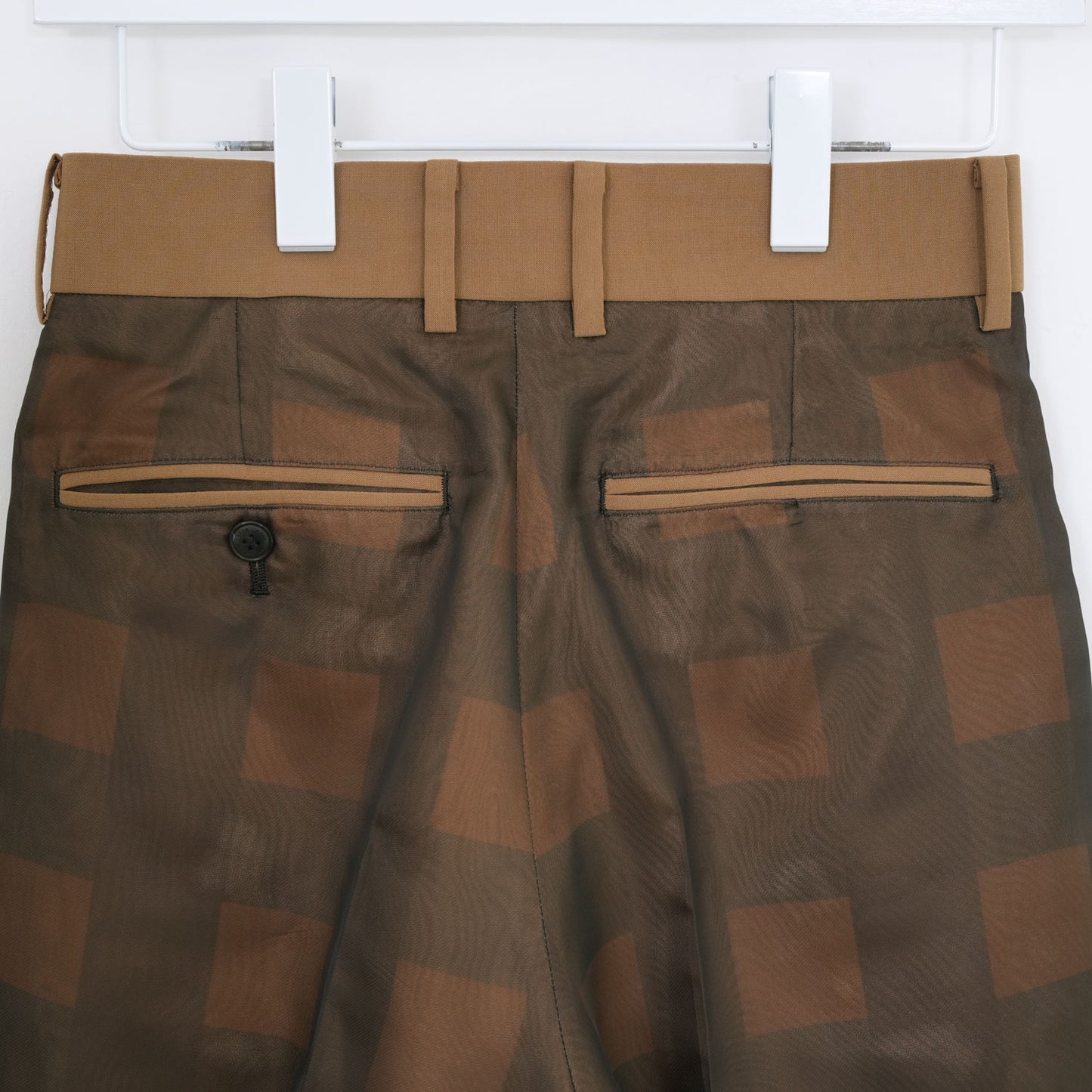 
                  
                    SHEER PLAID WIDE PANTS-C/BROWN-
                  
                