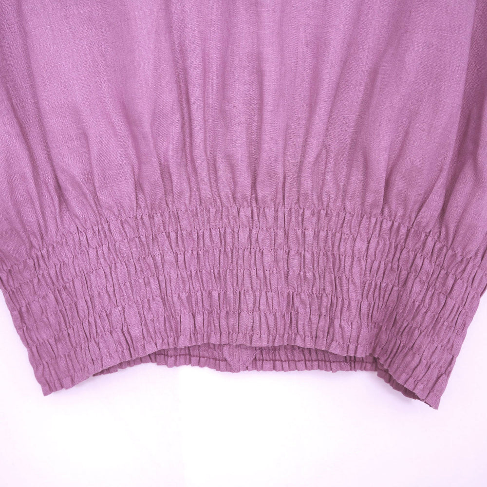 
                  
                    LINEN SHIRRED BLOUSE-LIGHT PURPLE-
                  
                