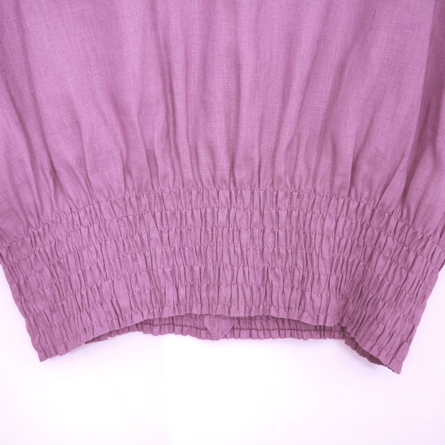 
                  
                    LINEN SHIRRED BLOUSE-LIGHT PURPLE-
                  
                