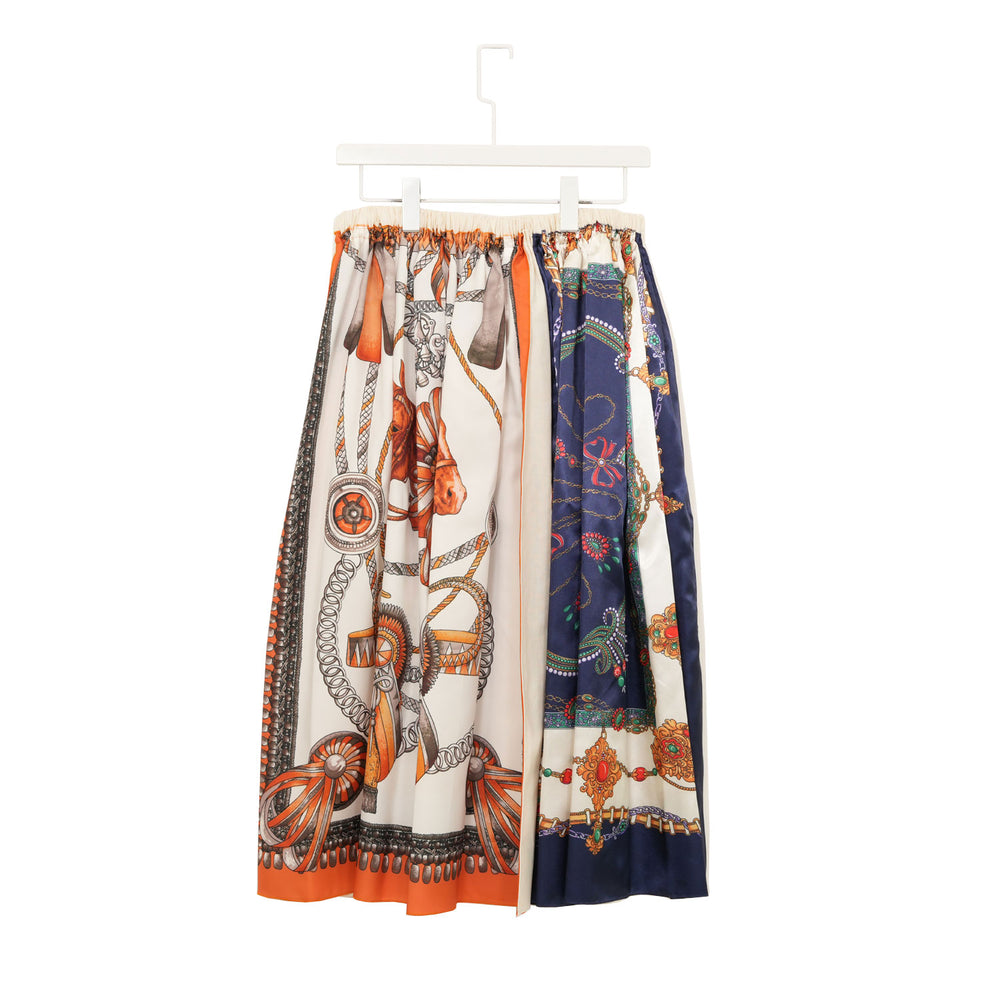 COMME des GARÇONS フレアスカート S 巻きスカート　スカーフ柄 シルクスカーフデザインスカート | ブランド古着の買取・委託