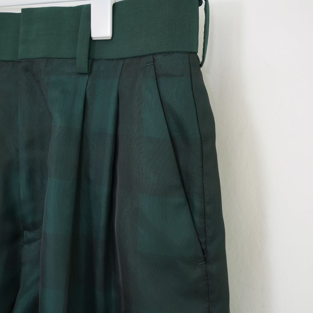 
                  
                    SHEER PLAID WIDE PANTS-C/BROWN-
                  
                