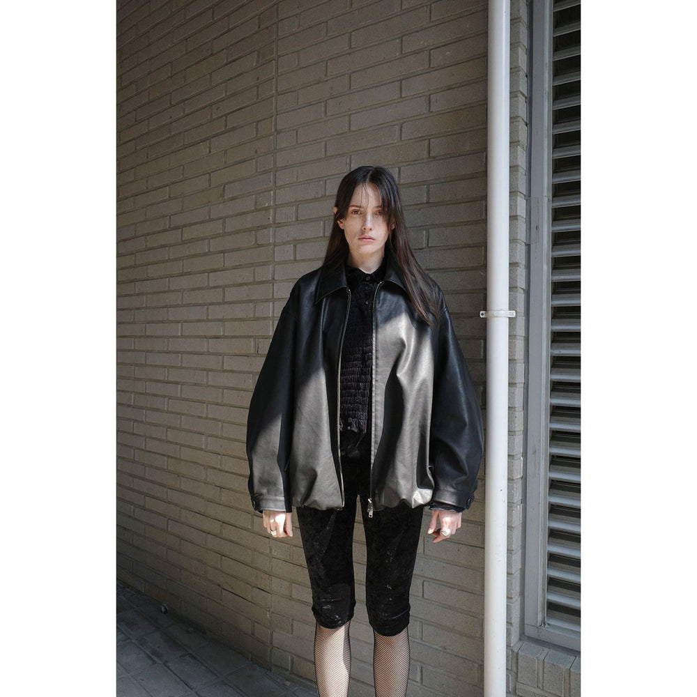 【新品未使用】CLANE FAKE LEATHER BALLOON JACKET CLANE - フェイクレザーバルーンジャケット - FAKE LEATHER BALLOON