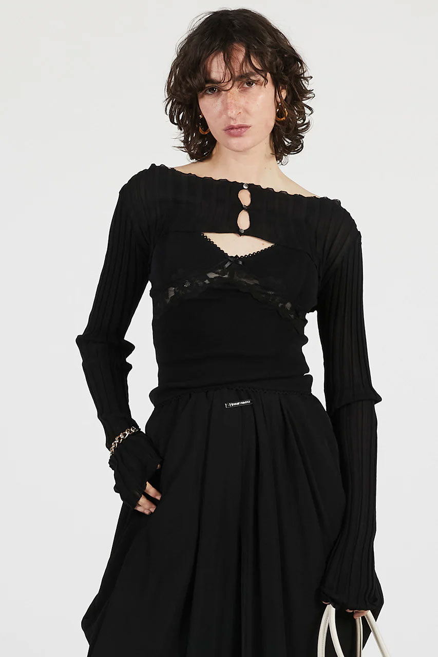 
                  
                    2WAY Sheer Rib Bolero -GRAY-
                  
                