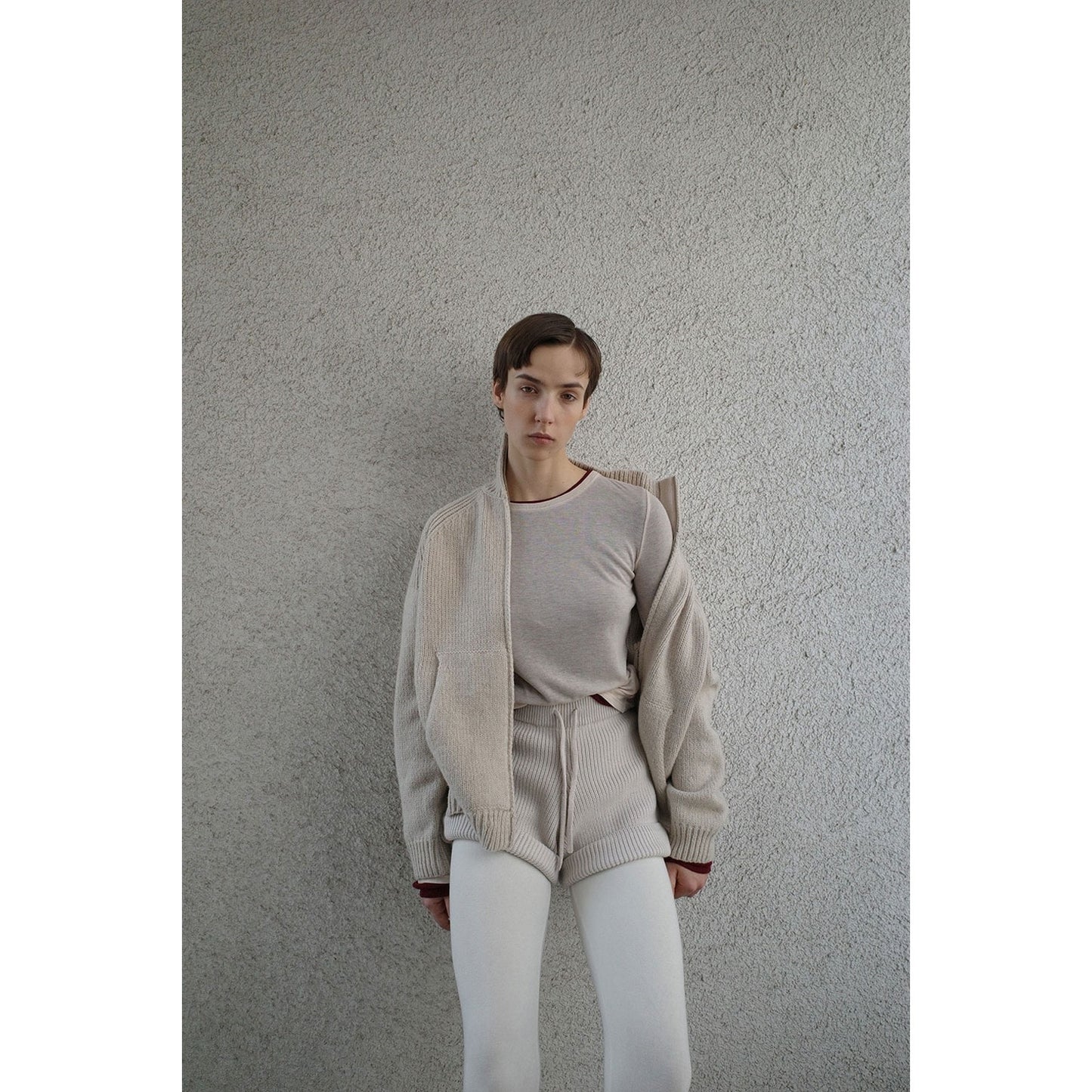 
                  
                    POCKET ZIP KNIT TOPS-GRAY-
                  
                