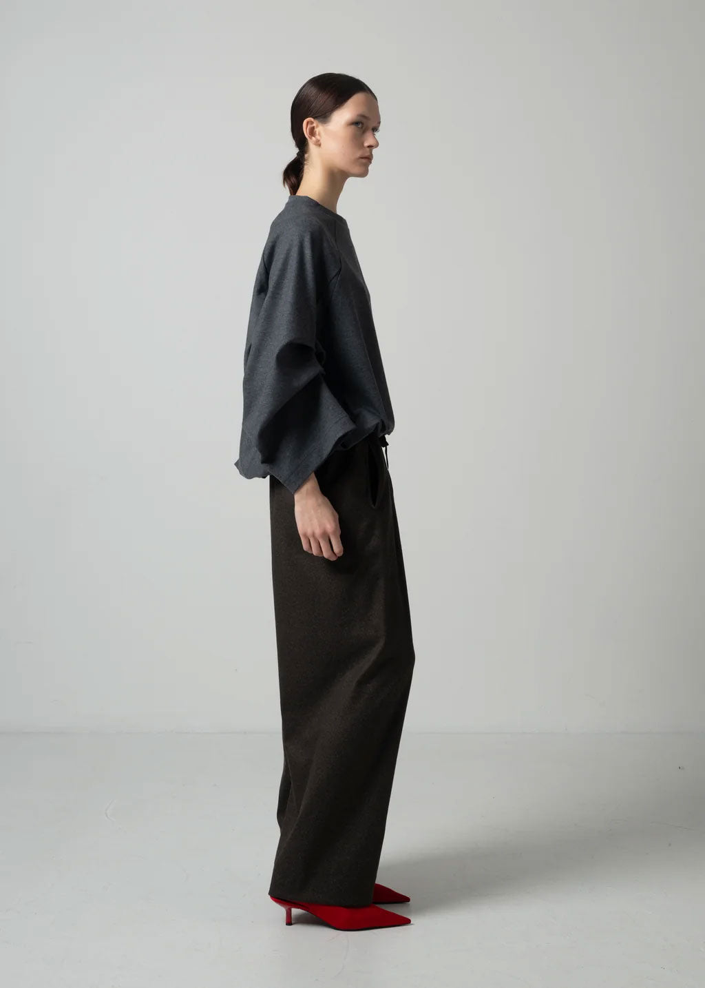 
                  
                    ORLY TUCKED SLEEVE TOP / SUPER120S PURE WOOL SPONGY JERSEY
                  
                