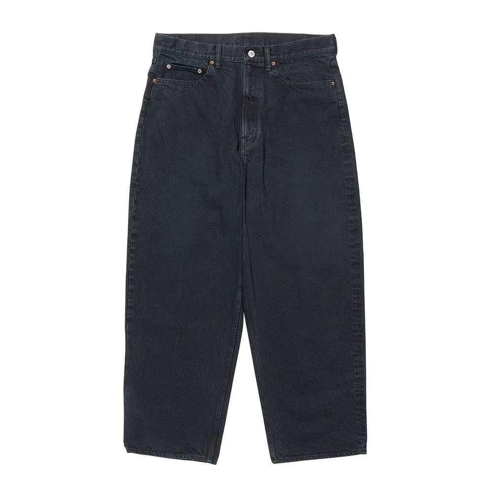 BLACK WASHED WIDE DENIM PANTS