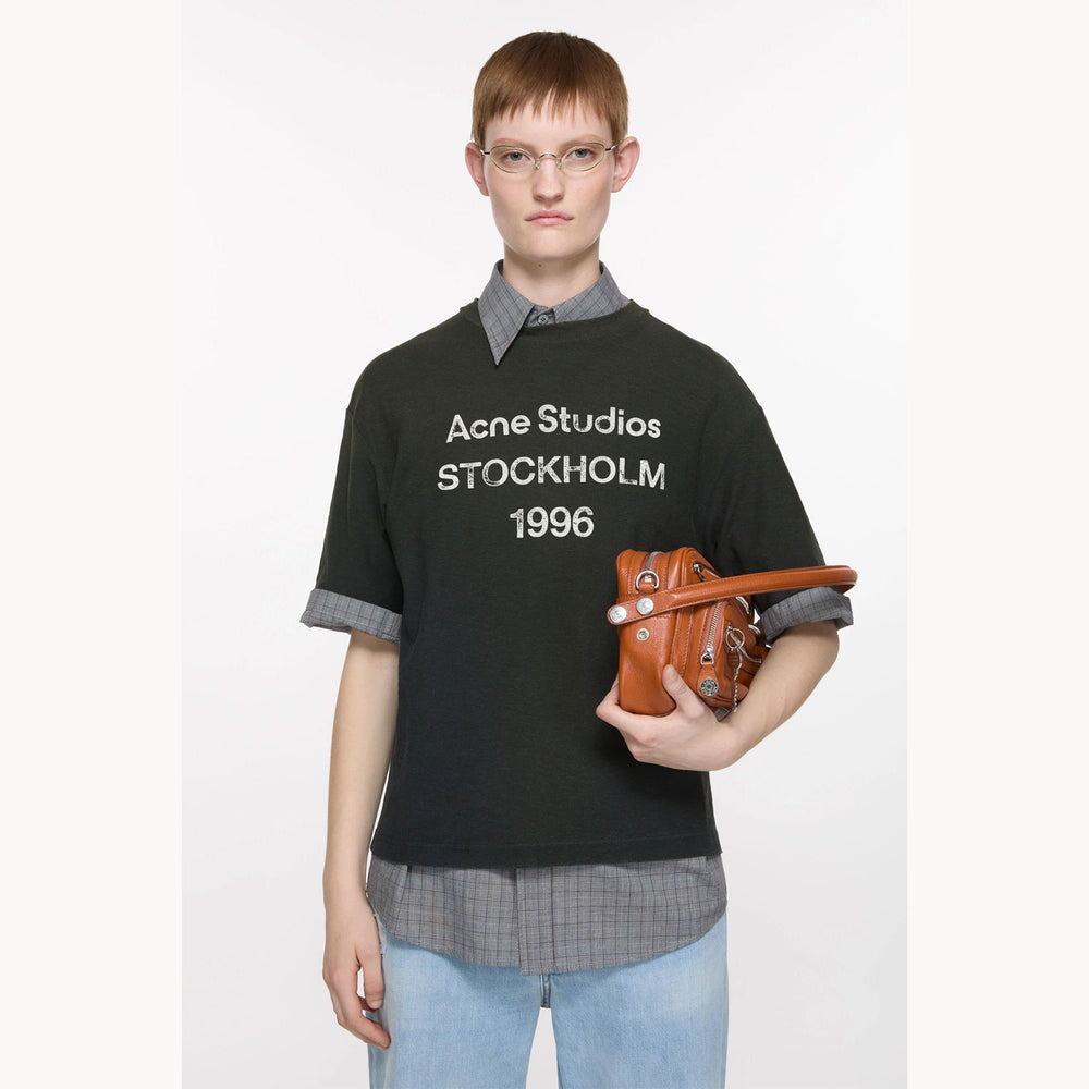 ACNE STUDIOS ブラック　リラックスフィット　ロゴTシャツ Acne Studios - ロゴTシャツ - リラックスフィット - フェイ