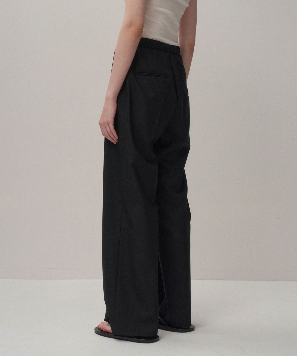 
                  
                    WOOL TROPICAL | PIN TUCK EASY PANTS
                  
                