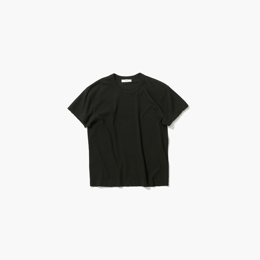 FRESCA SINGLE JERSEY | COMPACT T-SHIRT -BLACK- – OBLIGE
