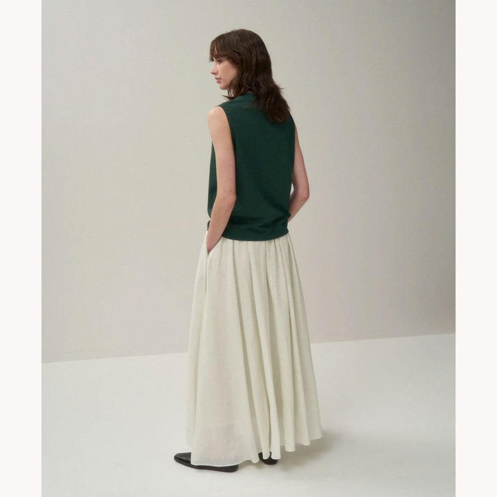 
                  
                    NATURAL DYED LINEN LAWN | GATHERD SKIRT-GREEN-
                  
                