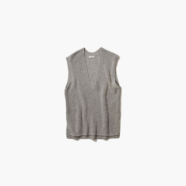 美品/25年モデル☆エイトン　SILK WASHI LILIYARN ベスト SILK WASHI LILIYARN | V-NECK VEST－Light Gray- – OBLIGE