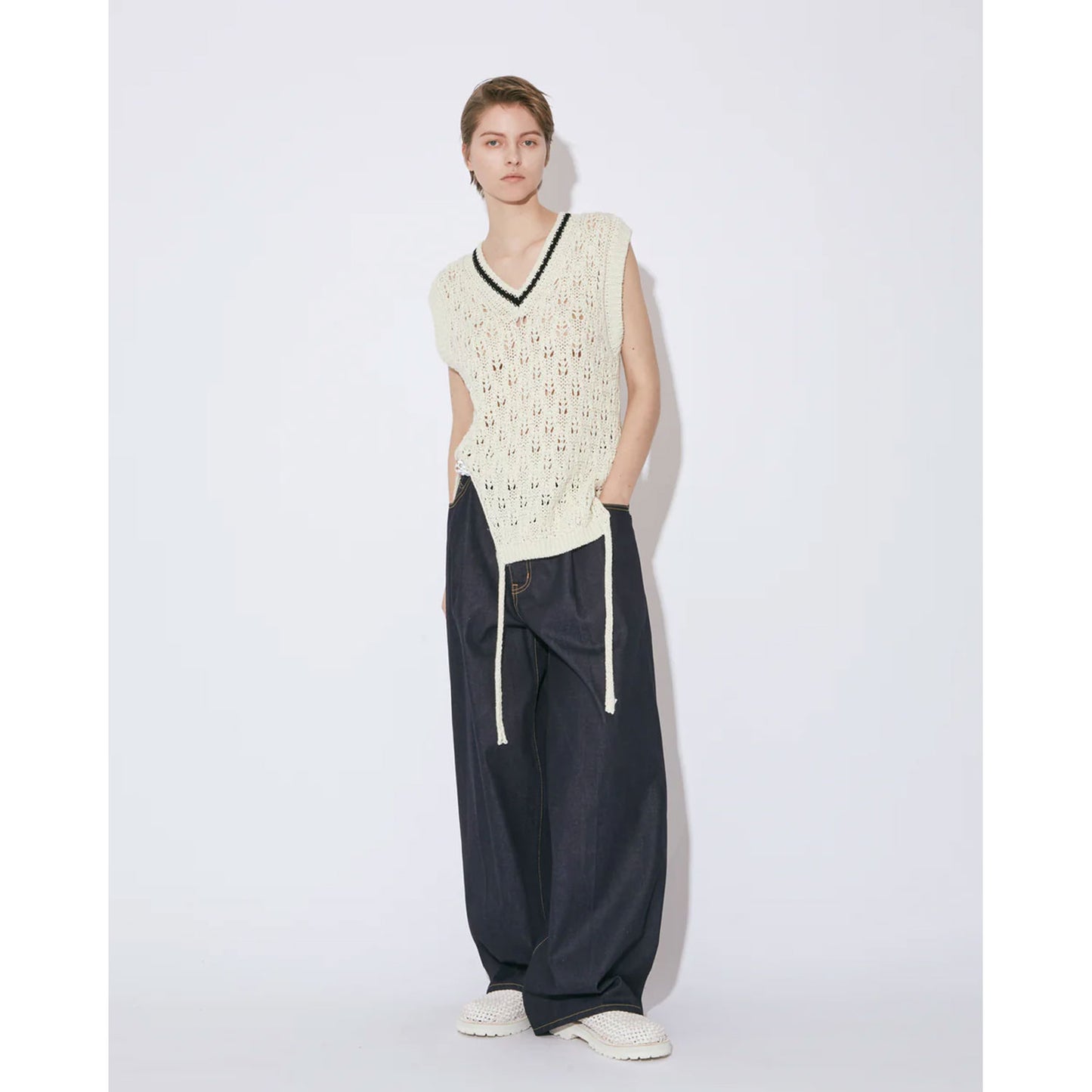 
                  
                    selvedge denim trousers fit-indigo-
                  
                