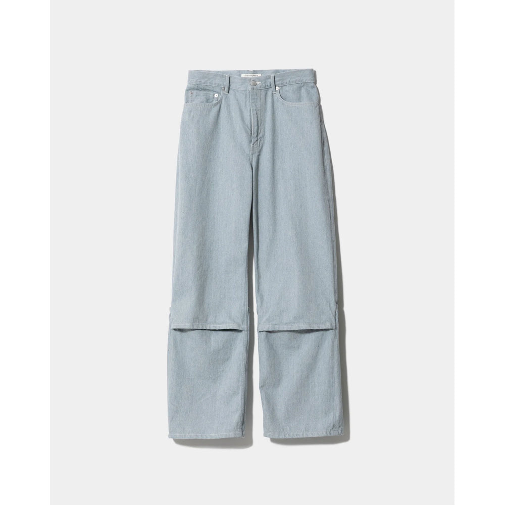 
                  
                    recycling denim flip hem pants-saxe-
                  
                