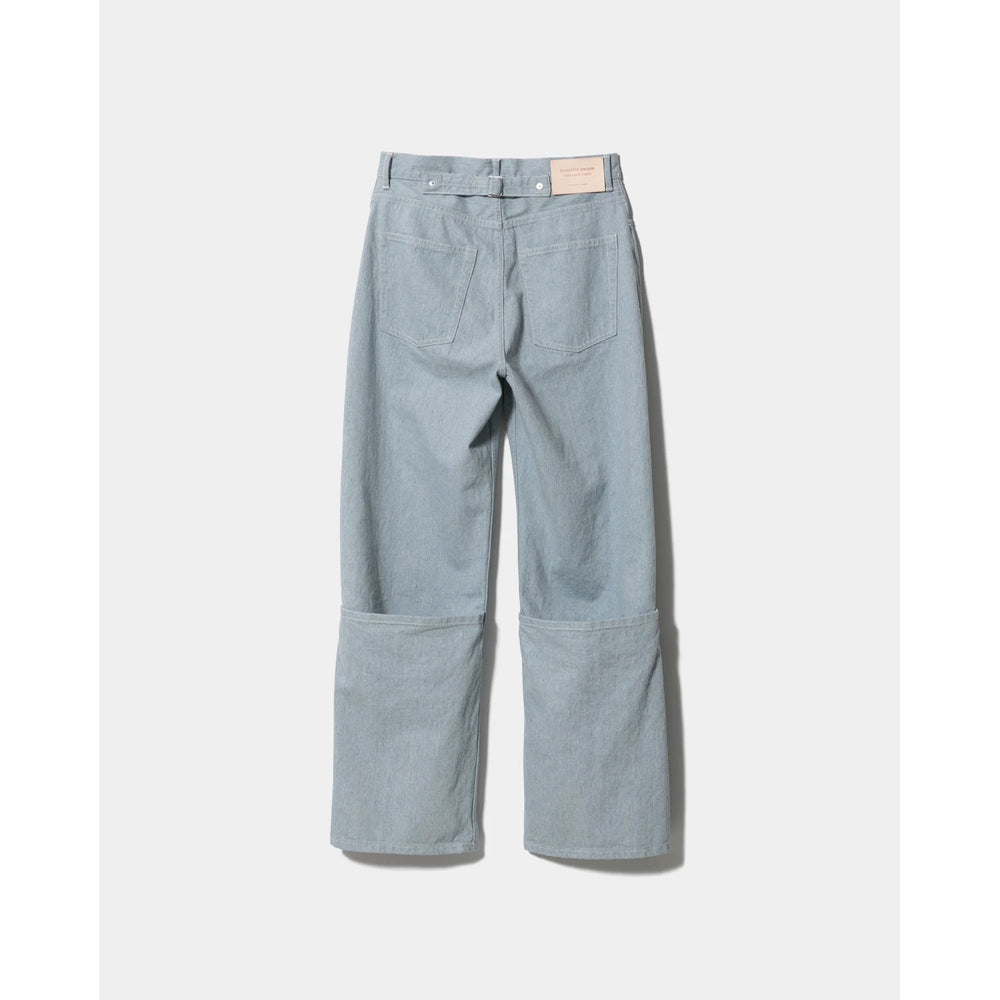 
                  
                    recycling denim flip hem pants-saxe-
                  
                