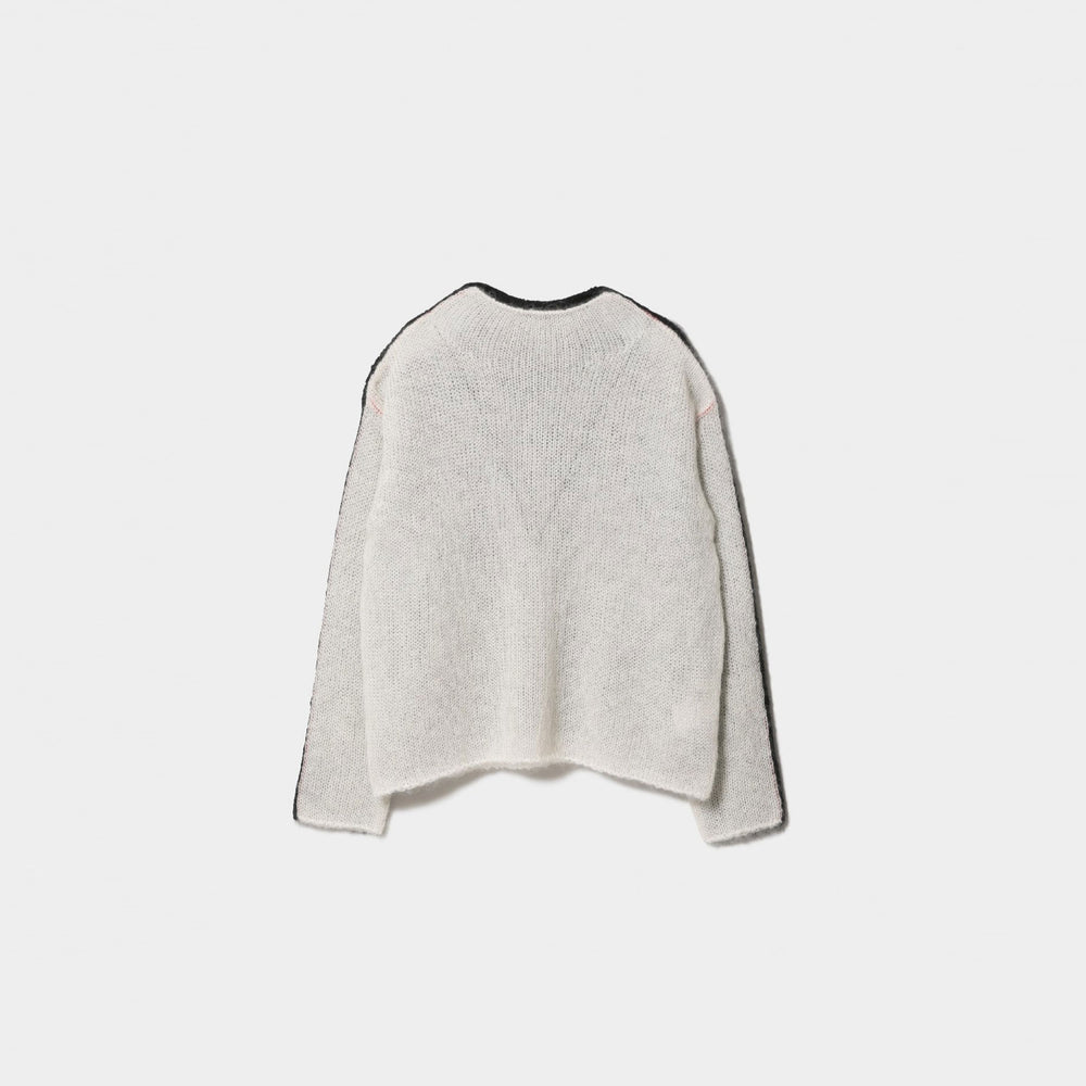 side-c wooled mohair knitted pullover