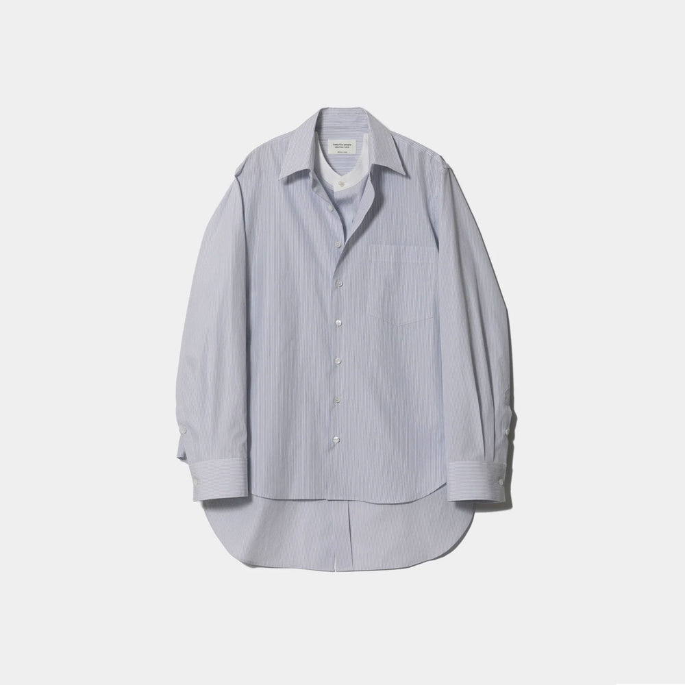 double-front finx stripe shirt-blue-