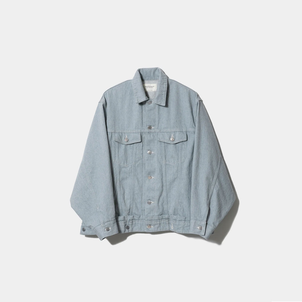 double-end recycling denim blouson-saxe-
