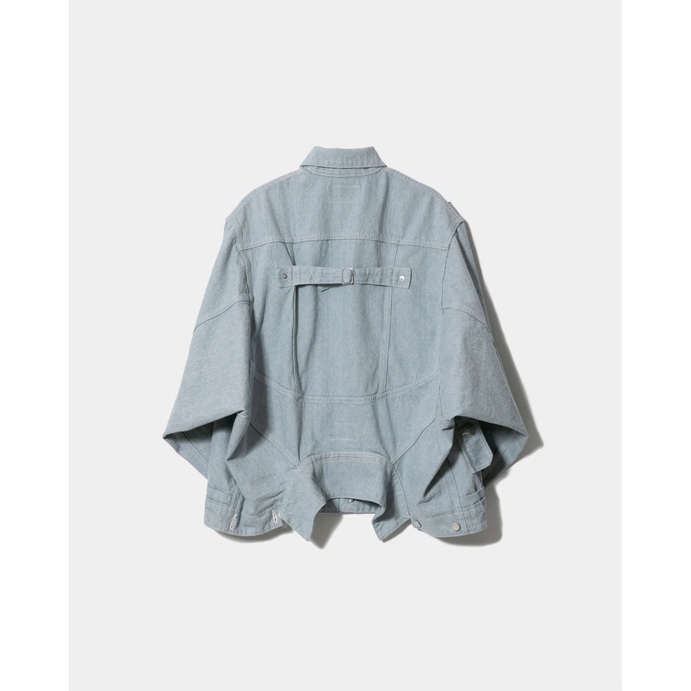
                  
                    double-end recycling denim blouson-saxe-
                  
                