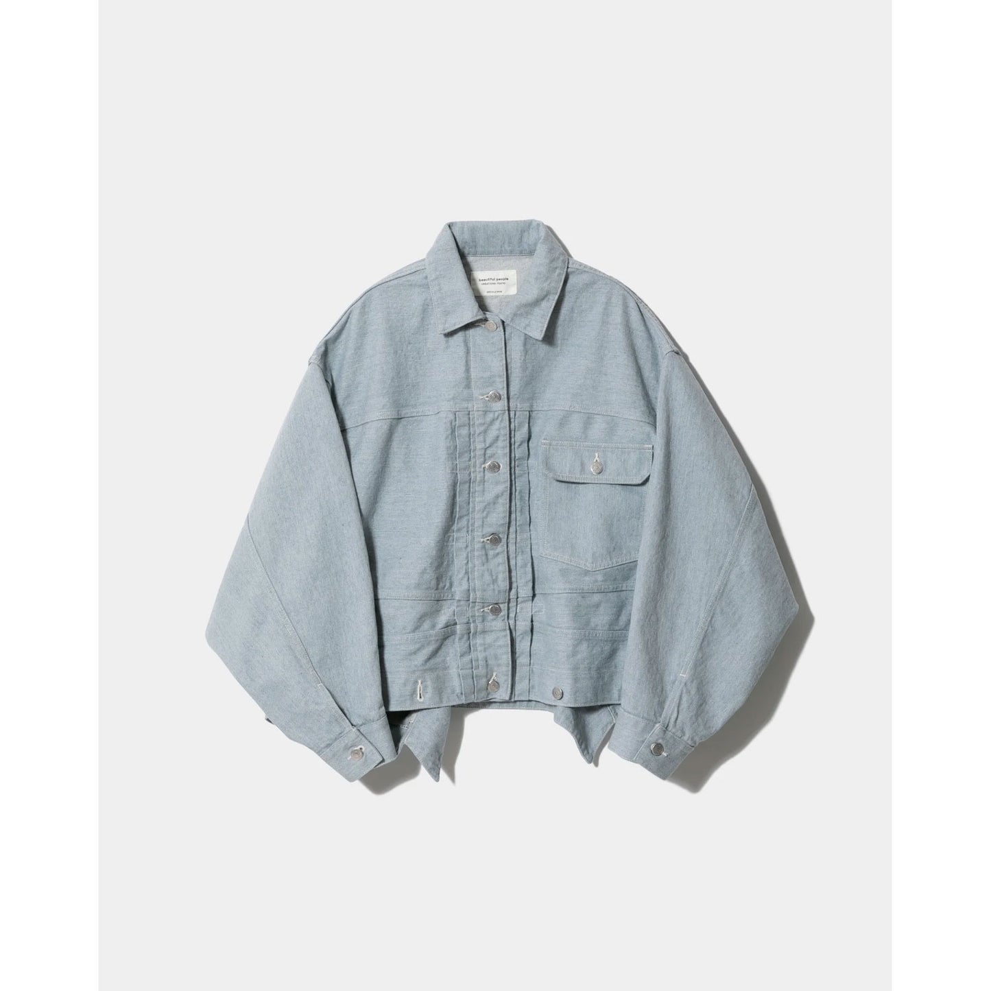 
                  
                    double-end recycling denim blouson-saxe-
                  
                