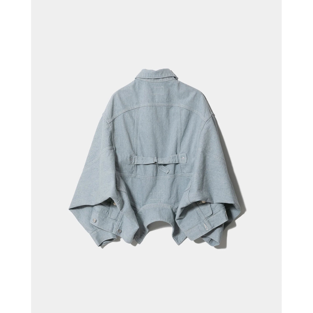 
                  
                    double-end recycling denim blouson-saxe-
                  
                