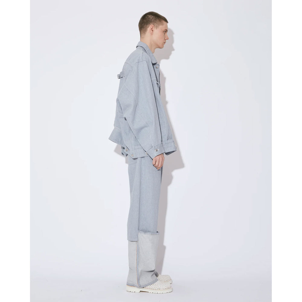double-end recycling denim blouson-saxe- – OBLIGE