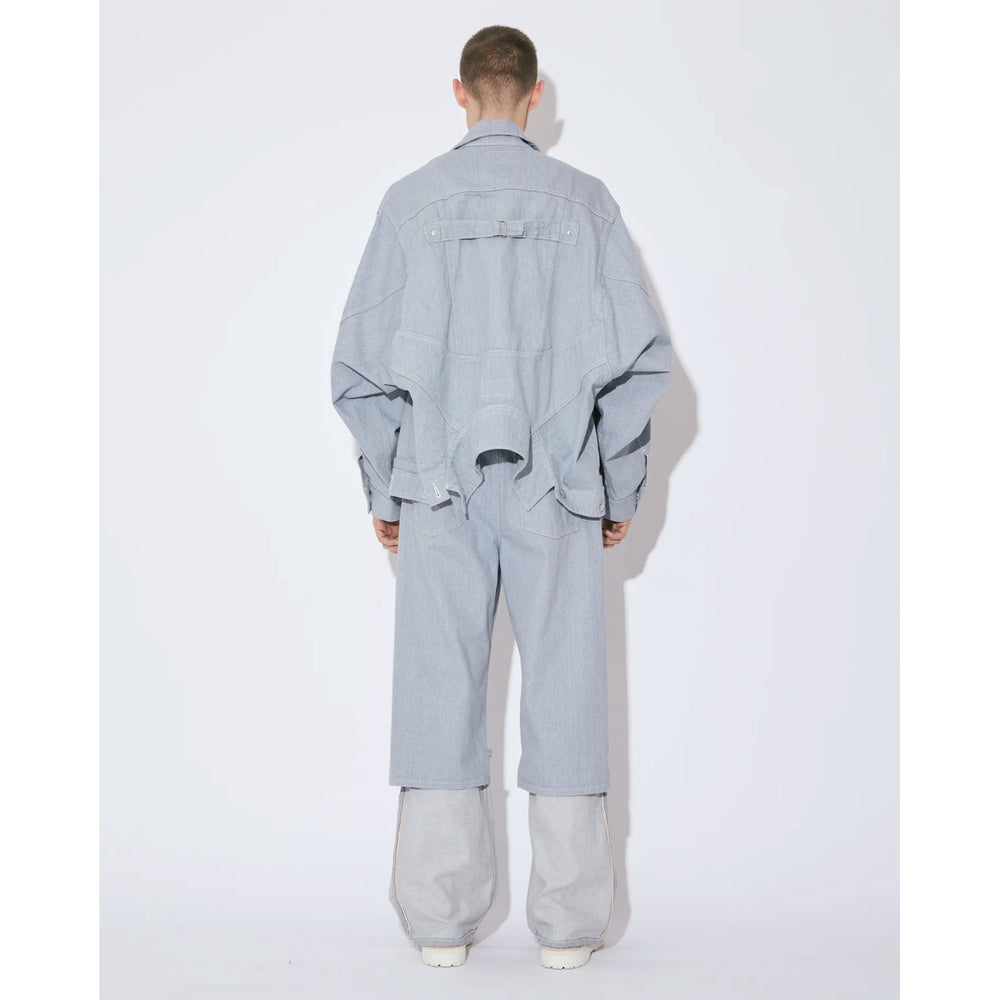 
                  
                    double-end recycling denim blouson-saxe-
                  
                