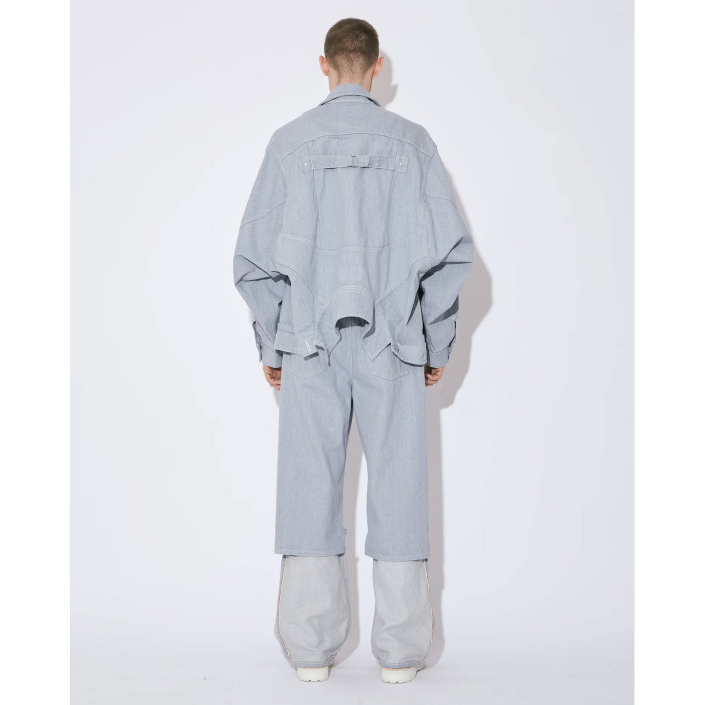 
                  
                    double-end recycling denim blouson-saxe-
                  
                