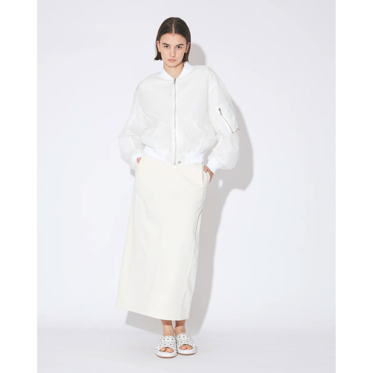 
                  
                    nylon ripstop fan shape MA-1 blouson -black-
                  
                