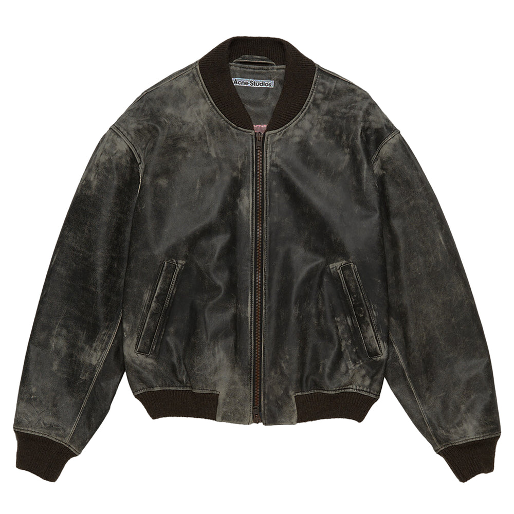 LEATHER BOMBER JACKET